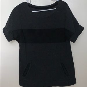 All Saints Black and Gray Women's Top